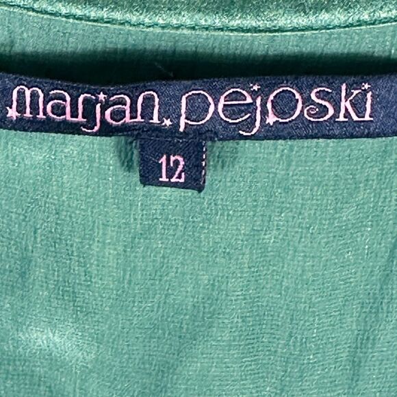 Marjan Pejoski Green Silk Slip Dress Size 12 📦 - Picture 7 of 13